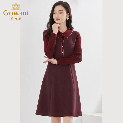 乔万尼冬新品连衣裙重磅绵羊毛软糯亲肤EI4E516 商品图1