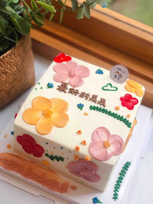 方形小清新花花奶油蛋糕 下单前请仔细阅读商品详情 商品图1