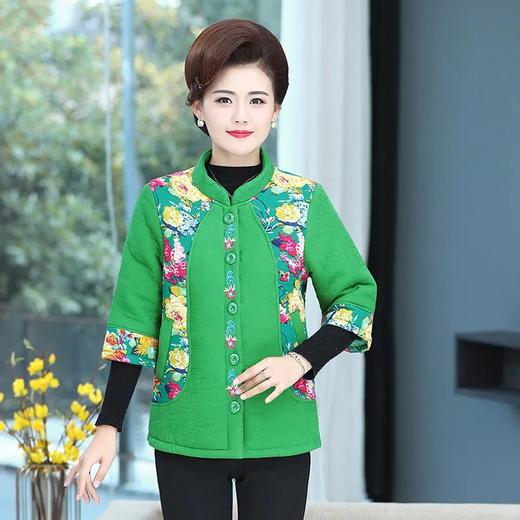 E873秋冬背心加厚棉马甲七分袖女坎肩2020冬装棉衣妈妈装中袖外套 商品图4