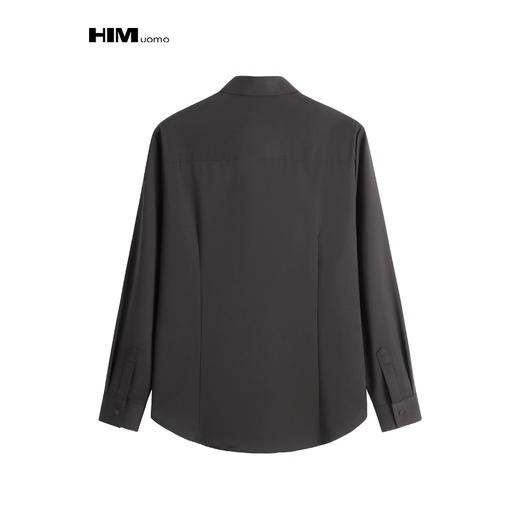 HIM漢崇  通勤商务修身微弹长袖衫男宴会婚礼职业正装衬衣2025秋季 商品图1