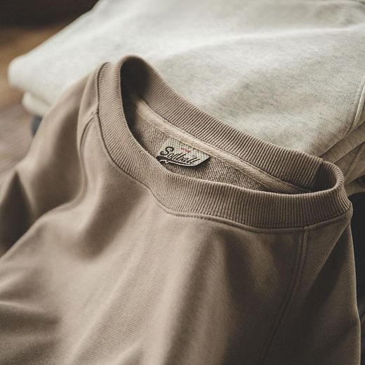 马登工装 复古水洗毛圈布圆领卫衣内搭打底衫T恤叠穿套头男秋冬 商品图3