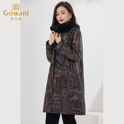 乔万尼新品美利奴羊毛皮大衣重磅貂毛保暖EI4P695 商品图1