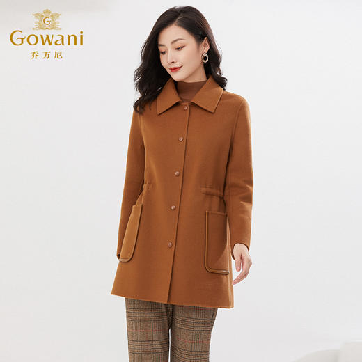 【羊绒】乔万尼冬新款羊毛羊绒大衣重磅双面尼保暖简约设计EI4B533 商品图3