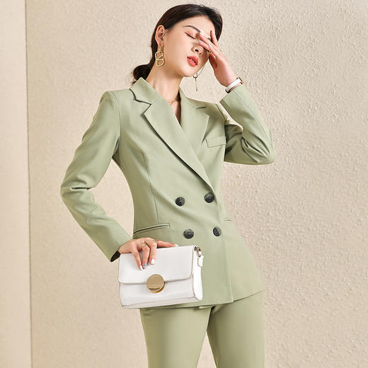 早秋两件套宽松版廓形休闲西装外套女秋款chic小个子职业套装短款 商品图2