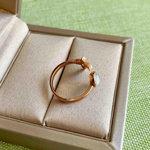 高冰种翡翠蛋面开口笑戒指18k玫瑰金镶嵌 商品图7
