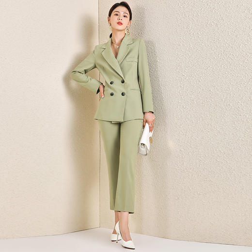 早秋两件套宽松版廓形休闲西装外套女秋款chic小个子职业套装短款 商品图0