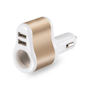 传枫 多功能车载充电器双USB单孔车充点烟器手机充电器（颜色随机发货）CF-9008