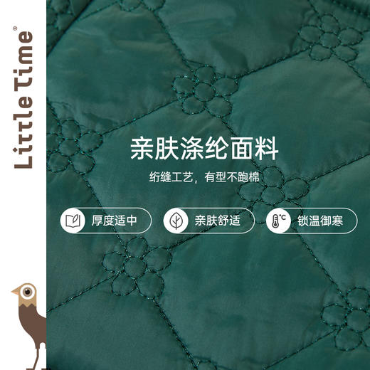 littletime女童棉服秋冬装2021新款宝宝韩版加厚棉衣儿童棉袄外套 商品图3