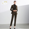 AD复古棕色西装套装女秋冬高级感女总裁正装高端经理白领职业装 商品缩略图1