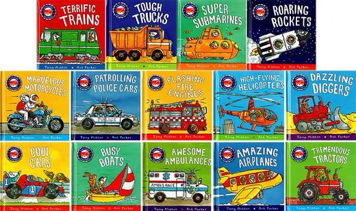 【宝莉爹书单·3-8岁】英文原版 神奇的机器 Amazing Machines Big Truckload of Fun 盒装14册 精装全彩图画书 消防车 飞机 火箭 交通工具科普绘本 赠10册音频 商品图3