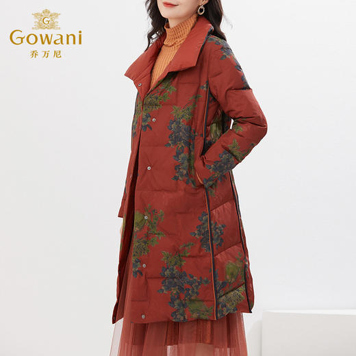 乔万尼冬中长款羽绒服收腰复古设计显瘦保暖双面穿EI4T666 商品图3