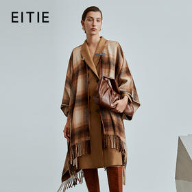 EITIE爱特爱冬季新款复古时髦个性斗篷显瘦大衣外套6814509