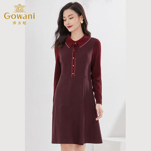 乔万尼冬新品连衣裙重磅绵羊毛软糯亲肤EI4E516 商品图2