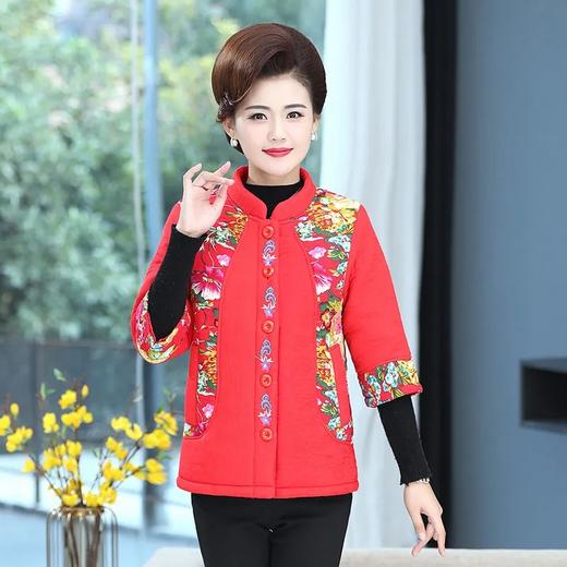 E873秋冬背心加厚棉马甲七分袖女坎肩2020冬装棉衣妈妈装中袖外套 商品图5