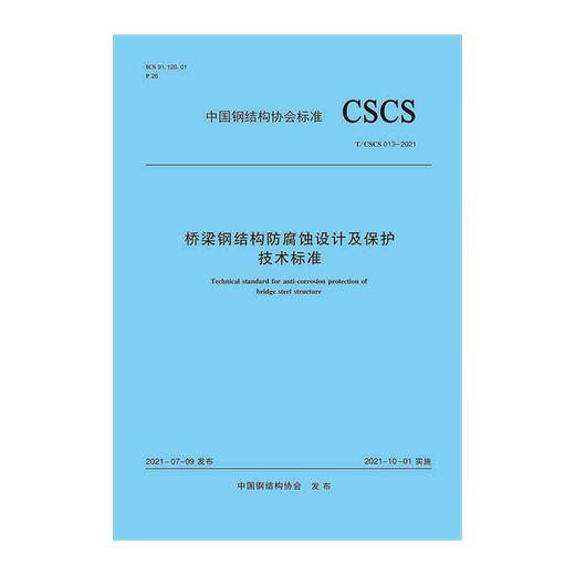 桥梁钢结构防腐蚀设计及保护技术标准T/CSCS 013-2021 商品图0