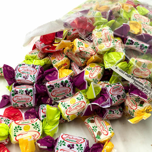 【中欧班列精选】WWJ俄罗斯进口四色水果奶糖KDV水果味混合软糖 1000G 商品图0