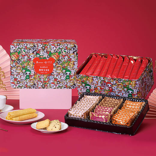锦华糕点趣味宝盒765g手工原味蛋卷奶香酥曲奇饼干休闲零食伴手大礼包 商品图1
