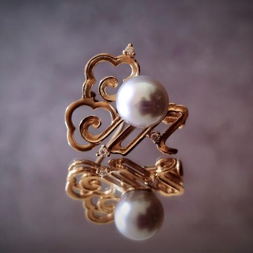 【八千里路云和月】18k金镶嵌真多麻色海水珍珠胸针 商品图13