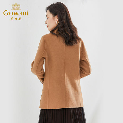 【羊绒】乔万尼新品双面绵羊毛大衣短款驼色西装EI4B543 商品图3