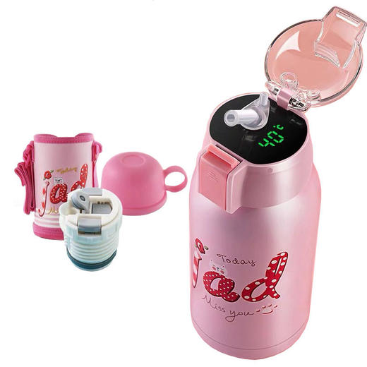 传枫 304不锈钢温显儿童保温杯卡通吸管杯便携幼儿园水壶儿童水杯 CF-601 商品图1