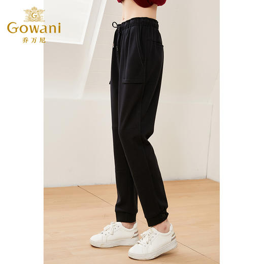 乔万尼休闲裤绵羊毛保暖长裤高腰松紧束脚裤EI4F691 商品图2