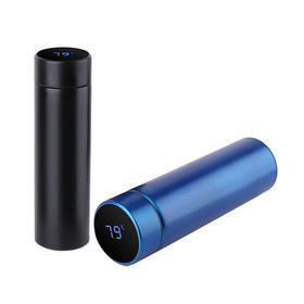 传枫 304不锈钢数显冷暖保温杯触摸LED液晶显示温度水杯热水杯商务杯 CF-605