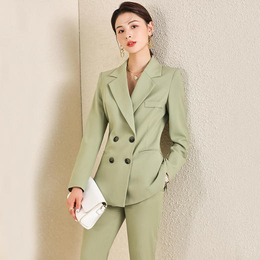 早秋两件套宽松版廓形休闲西装外套女秋款chic小个子职业套装短款 商品图1