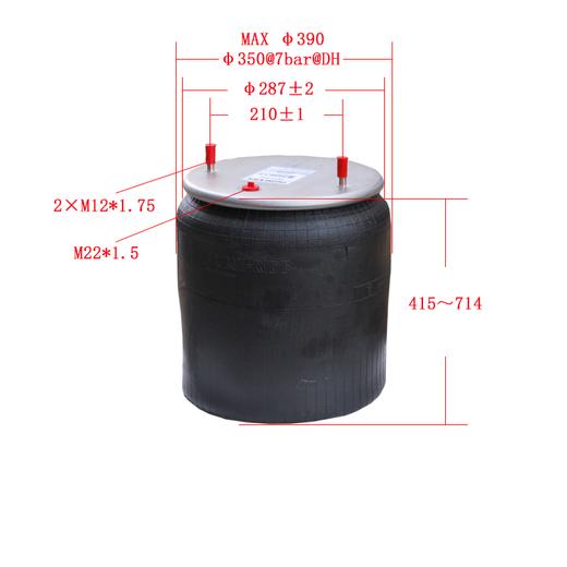帕瑞德1R14-748空气弹簧替换康迪泰克Continental881气囊 BPW36气囊1V8966气囊 马牌空悬气囊 商品图0