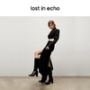 lost in echo 原创设计师窄筒拉链方圆头膝下靴 商品缩略图4