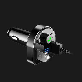 传枫 车载MP3蓝牙接收器12V/24V通用 FM发射免提通话车充点烟器一拖二 CF-5568