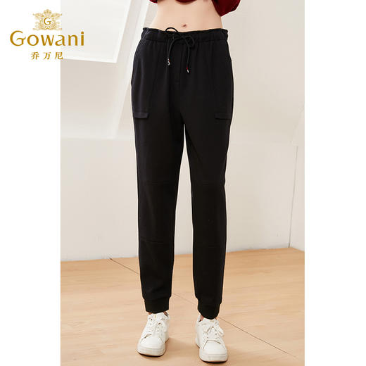 乔万尼休闲裤绵羊毛保暖长裤高腰松紧束脚裤EI4F691 商品图4