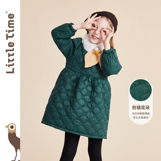 littletime女童棉服秋冬装2021新款宝宝韩版加厚棉衣儿童棉袄外套 商品图0