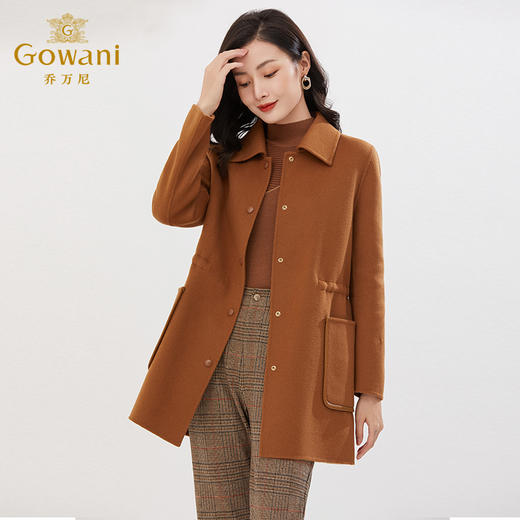 【羊绒】乔万尼冬新款羊毛羊绒大衣重磅双面尼保暖简约设计EI4B533 商品图1