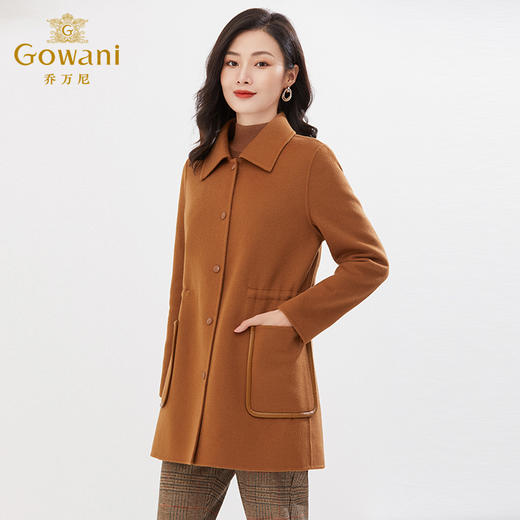 【羊绒】乔万尼冬新款羊毛羊绒大衣重磅双面尼保暖简约设计EI4B533 商品图2