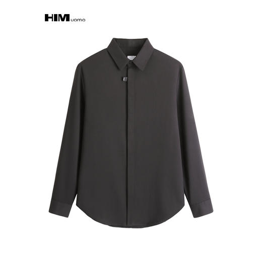 HIM漢崇  通勤商务修身微弹长袖衫男宴会婚礼职业正装衬衣2025秋季 商品图0