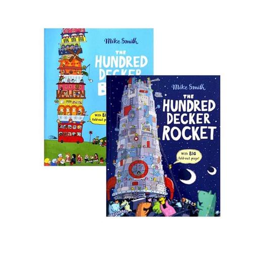【直播专享·3-6岁】The Hundred Decker Bus/Rocket 100层的巴士/火箭英文原版绘本2册 每册内附84cm超大拉页 全景展示页 Mike Smith 开发想像力 商品图0