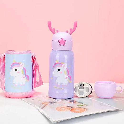 传枫 儿童保温杯热水杯鹿角杯保温壶学生杯H181 商品图0