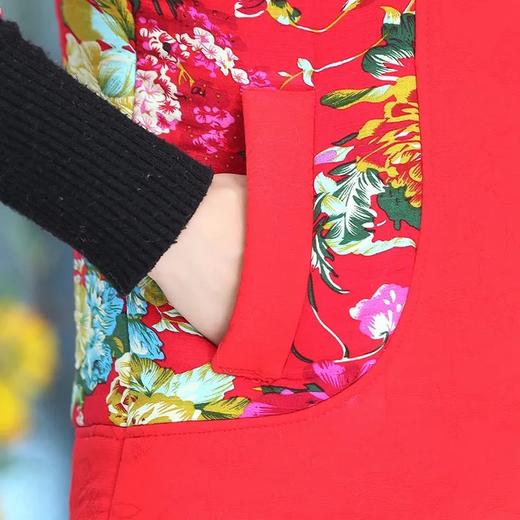 E873秋冬背心加厚棉马甲七分袖女坎肩2020冬装棉衣妈妈装中袖外套 商品图3