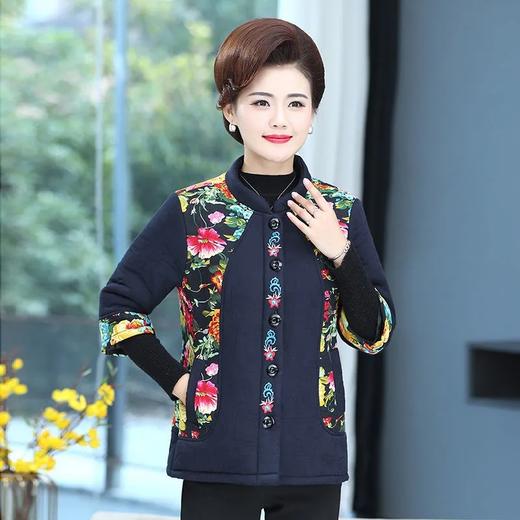 E873秋冬背心加厚棉马甲七分袖女坎肩2020冬装棉衣妈妈装中袖外套 商品图0