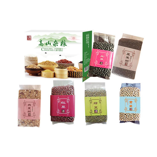 【恩施】大野印象 豆类组合 2kg（红豆350g、黑豆300g、黄豆300g、绿豆350g、红豆薏米燕麦粥350g、黑豆芝麻黑米粥350g） 商品图2