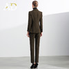 AD复古棕色西装套装女秋冬高级感女总裁正装高端经理白领职业装 商品缩略图4