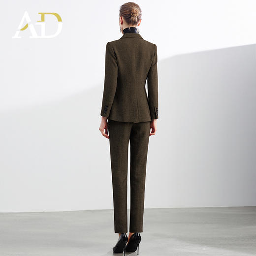 AD复古棕色西装套装女秋冬高级感女总裁正装高端经理白领职业装 商品图4