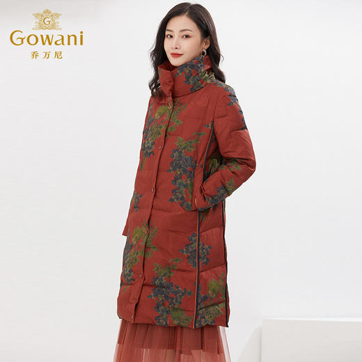 乔万尼冬中长款羽绒服收腰复古设计显瘦保暖双面穿EI4T666 商品图1