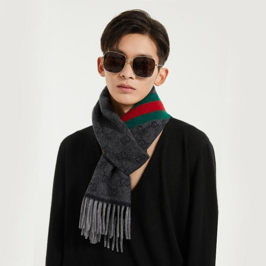 GUCCI 古驰 Gucci围巾 男女通用款羊毛双G时尚长款围巾 570603 3GB18 4068 商品图1