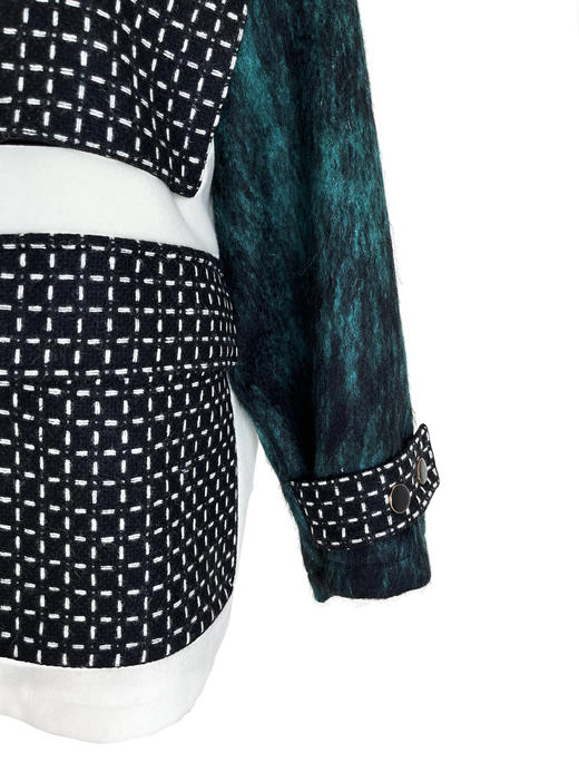 TYNVIE 大插袋拼接袖夹克-绿色拼接 商品图4