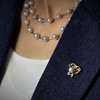 【八千里路云和月】18k金镶嵌真多麻色海水珍珠胸针 商品缩略图2