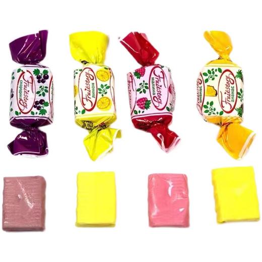 【中欧班列精选】WWJ俄罗斯进口四色水果奶糖KDV水果味混合软糖 1000G 商品图3