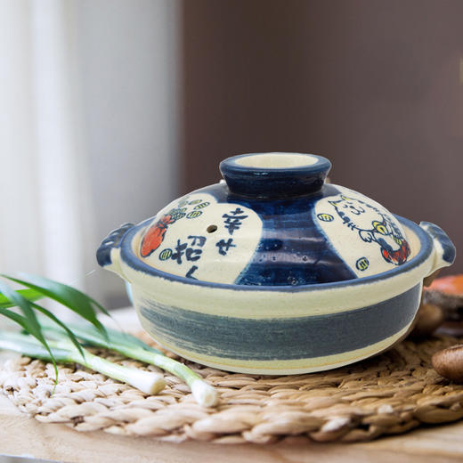 日本原产sajitoki佐治陶器 万古烧招财猫陶土锅砂锅炖锅汤锅 商品图0