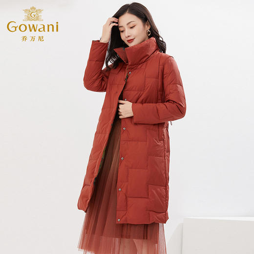 乔万尼冬中长款羽绒服收腰复古设计显瘦保暖双面穿EI4T666 商品图2