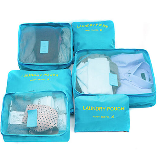 传枫 旅行收纳六件套旅游衣物整理袋 拉杆箱衣服整理收纳包（颜色随机发出）CF-006 商品图1